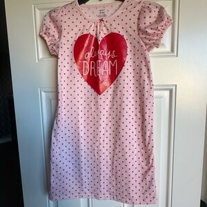Carter's Pink Polka Dot Nightgown with Red Heart